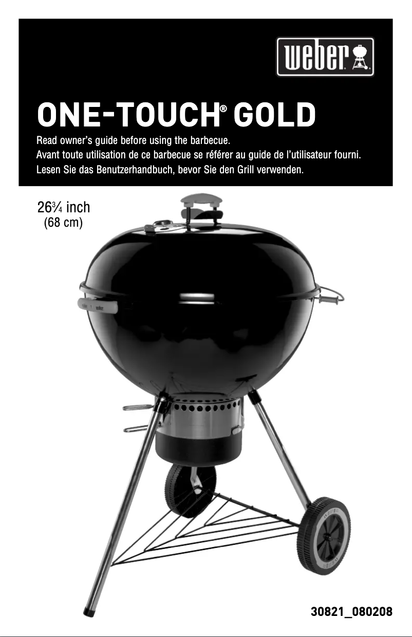Page 1 de la notice Manuel utilisateur Weber One-Touch Gold 67cm