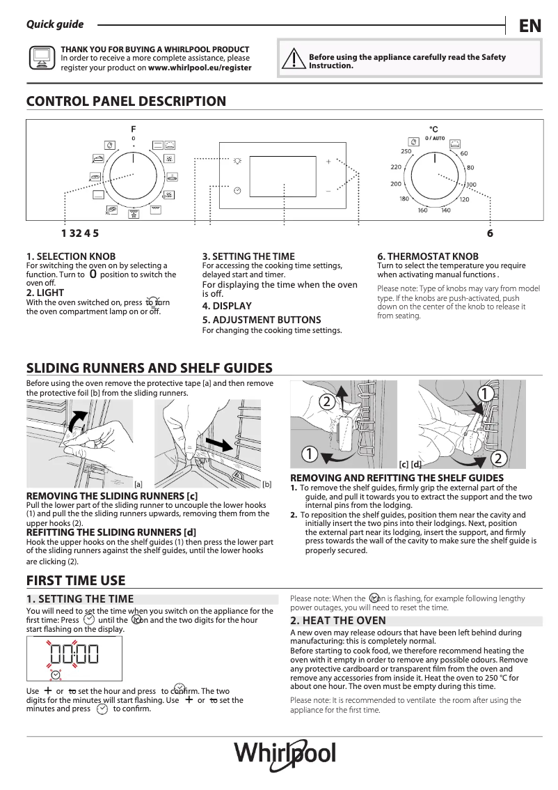 Page 1 de la notice Manuel utilisateur Whirlpool OMK58HU1B