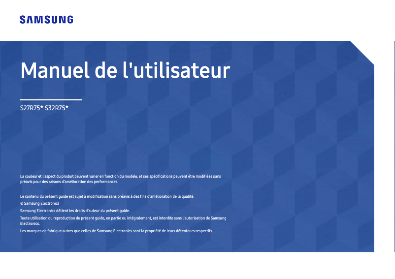 Page n°1 - Manuel utilisateur Samsung LS27R750QENXZA