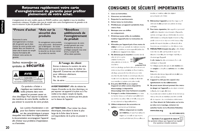 Image de la première page du manuel de l'appareil PET726