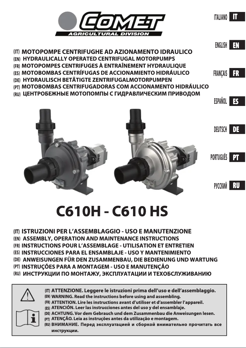 Page n°1 - Manuel utilisateur Comet C 610 HS