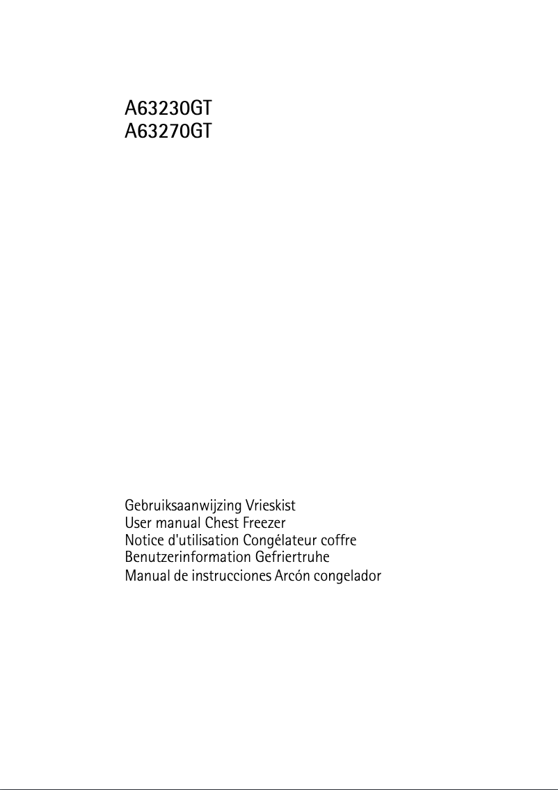 Page 1 de la notice Manuel utilisateur AEG-Electrolux Arctis 63270 GT