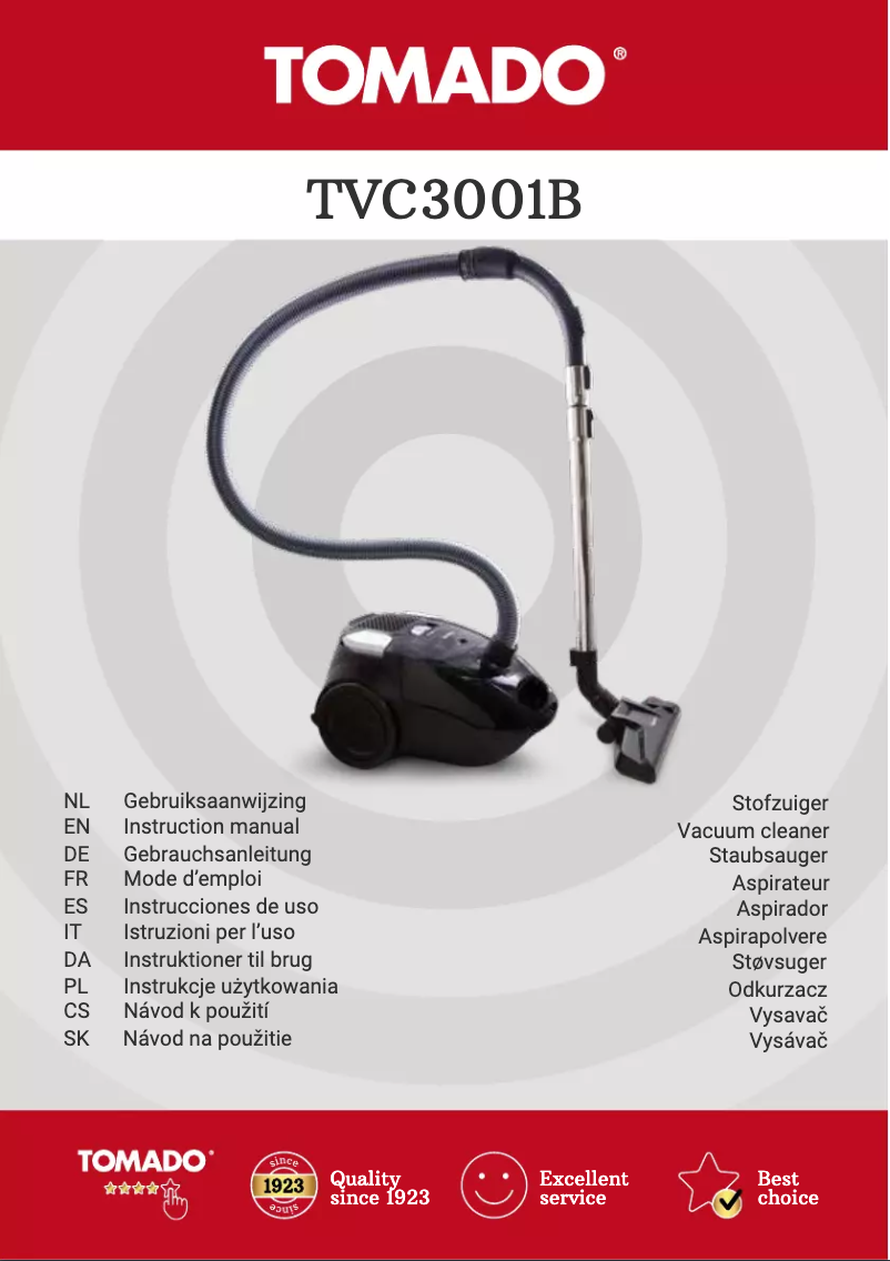 Page n°1 - Mode d'emploi Tomado TVC3001B