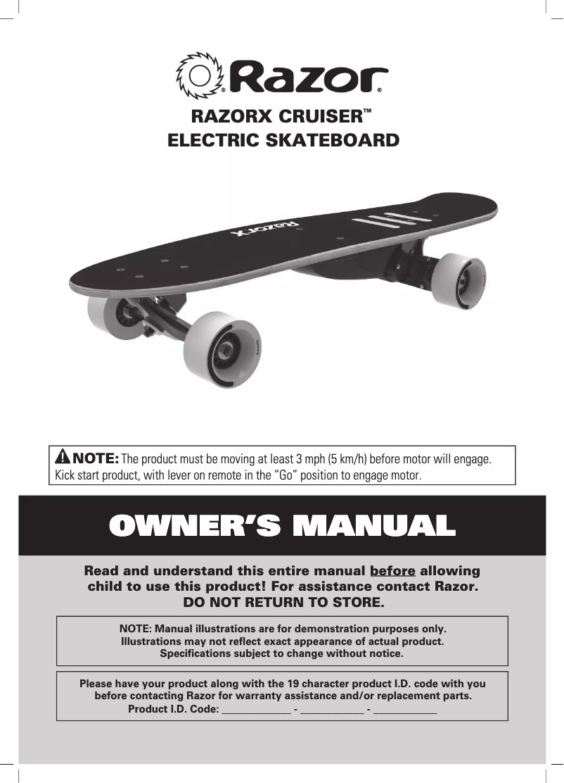 Page 1 de la notice Manuel utilisateur Razor X