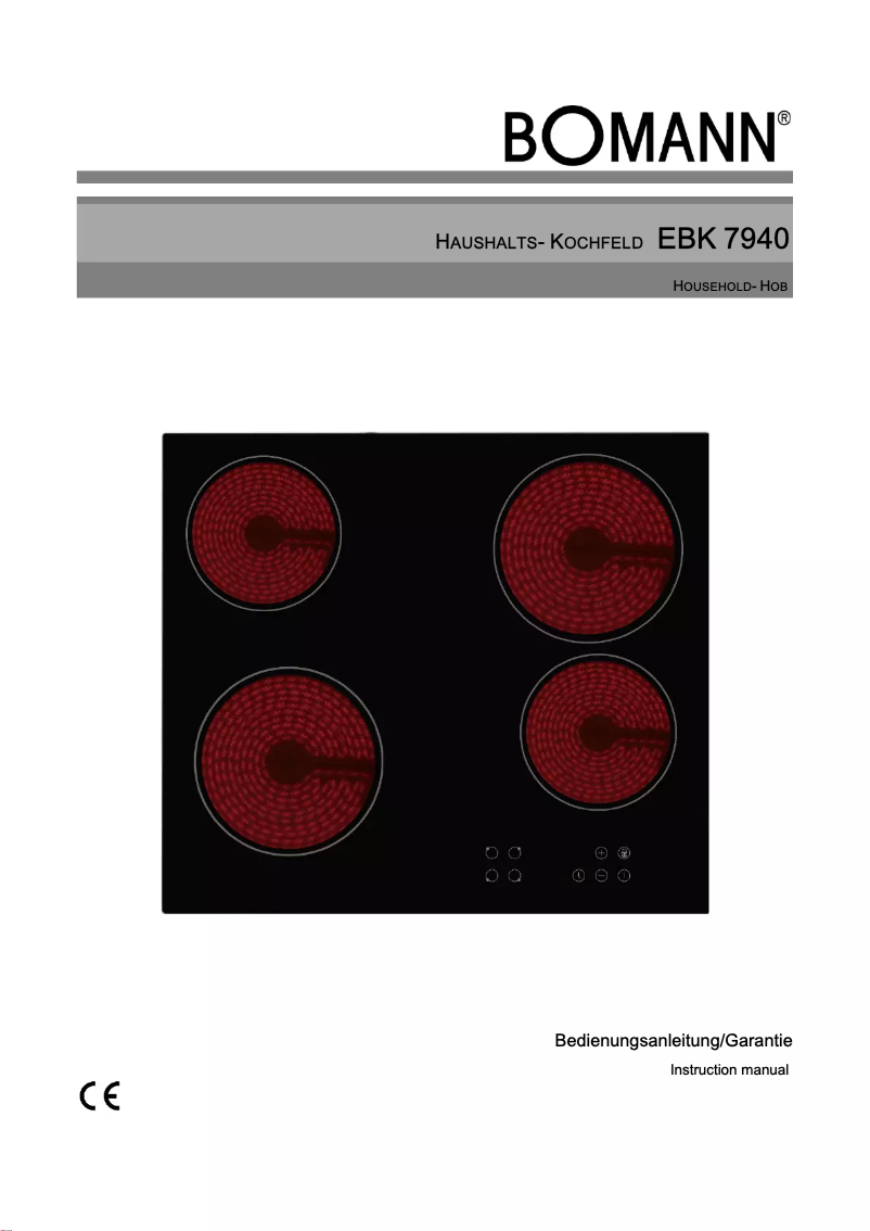 Page n°1 - Manuel utilisateur Bomann EBK 7940