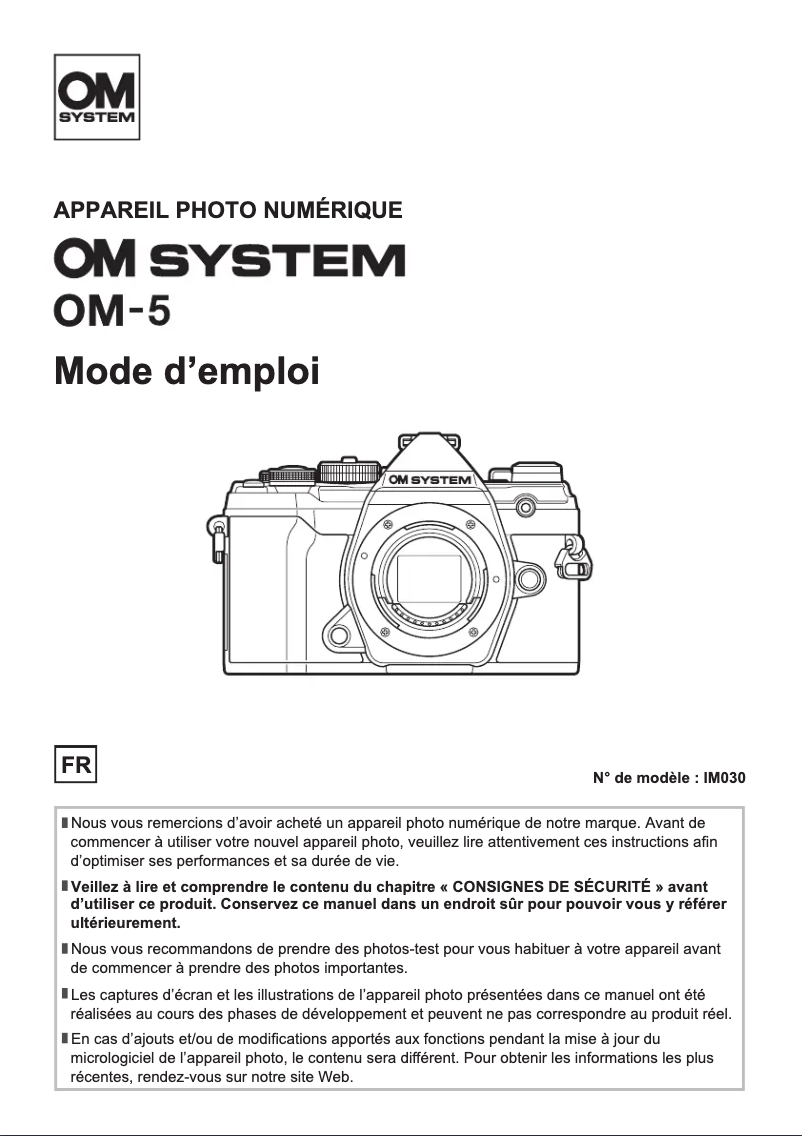 Page n°1 - Manuel utilisateur Olympus OM‑5