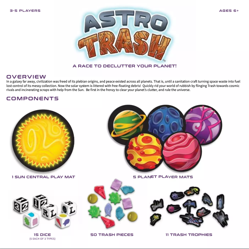 Page n°1 - Manuel utilisateur USAopoly Astro Trash