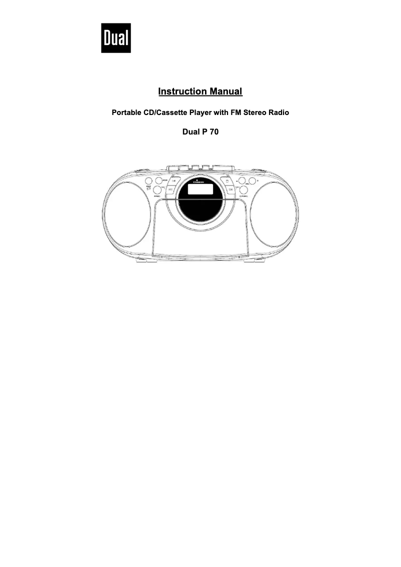 Page 1 de la notice Manuel utilisateur Dual P70