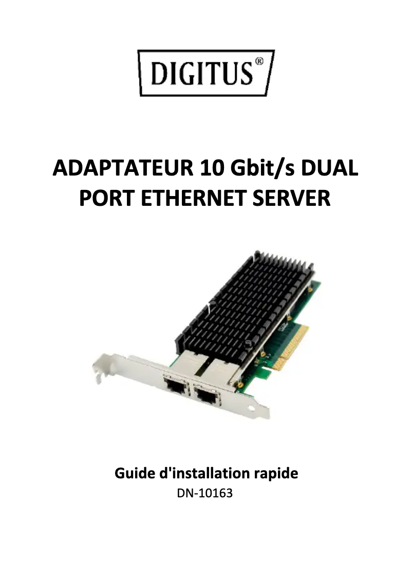 Image de la première page du manuel de l'appareil DN-10163