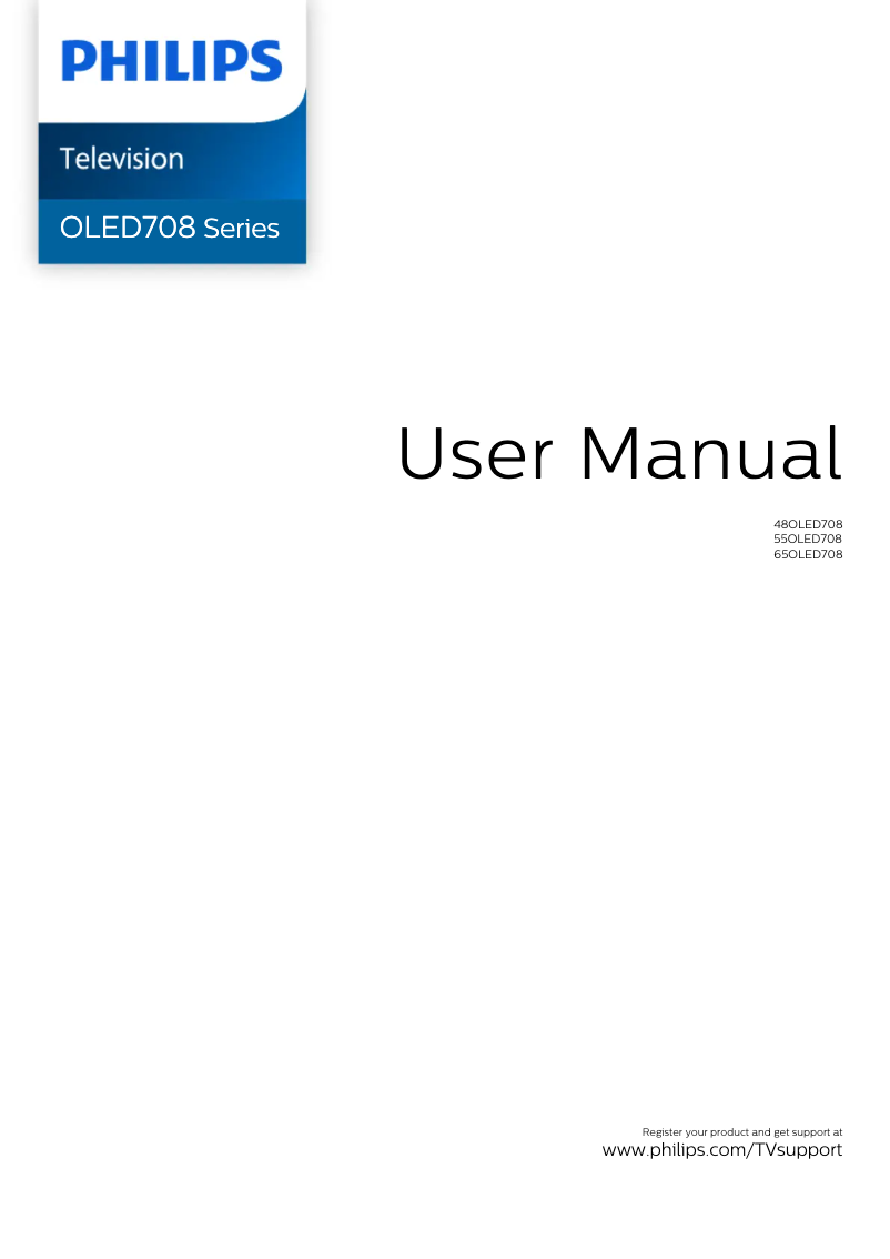 Image de la première page du manuel de l'appareil 55OLED708
