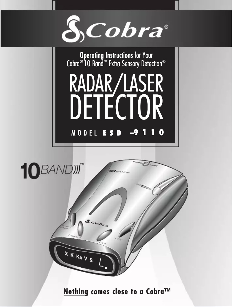 Page 1 de la notice Manuel utilisateur Cobra ESD 9110