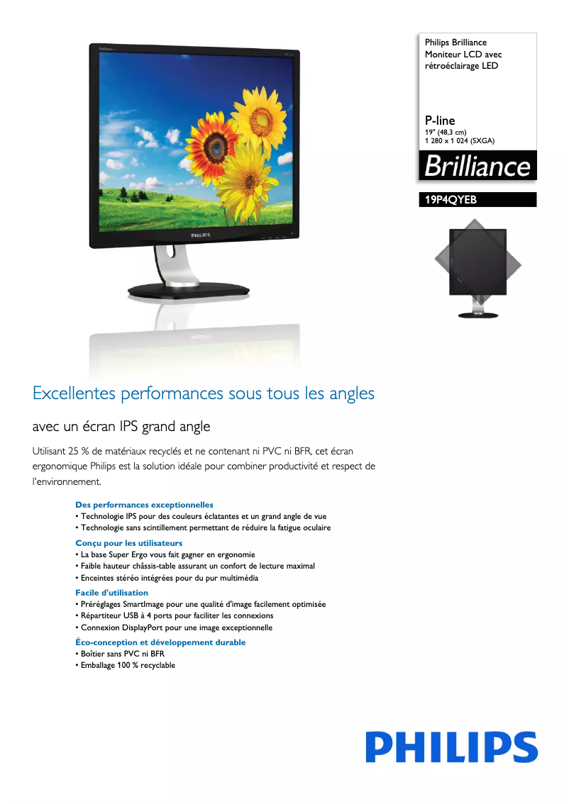 Image de la première page du manuel de l'appareil Brilliance 19P4QYEB