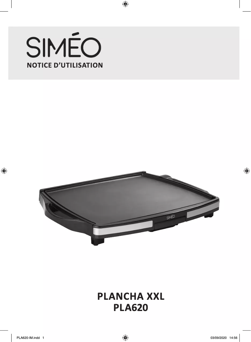 Page 1 de la notice Manuel utilisateur Siméo PLA620