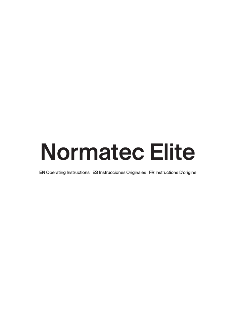 Image de la première page du manuel de l'appareil Normatec Elite