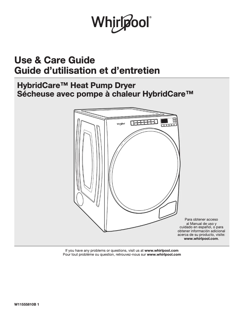 Image de la première page du manuel de l'appareil WHD862CHC