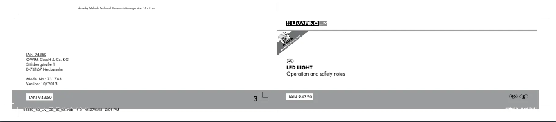Página 1 del manual Manual de usuario Livarno Lux Z31768