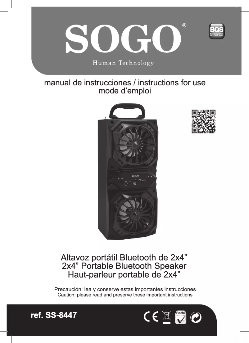 Page n°1 - Manuel utilisateur Sogo SS-8447