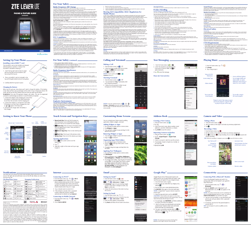 Page n°1 - Manuel utilisateur ZTE Lever LTE