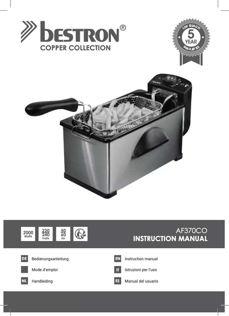 Page n°1 - Manuel utilisateur Bestron AF370CO