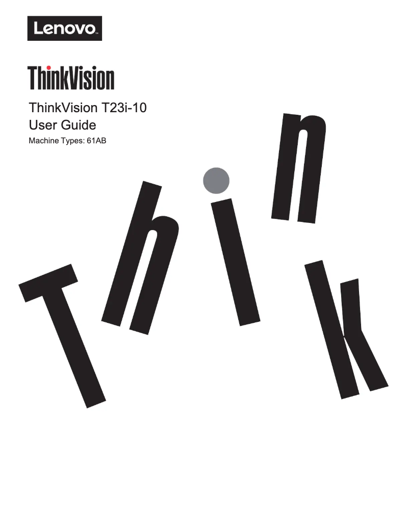 Page n°1 - Manuel utilisateur Lenovo ThinkVision T23i