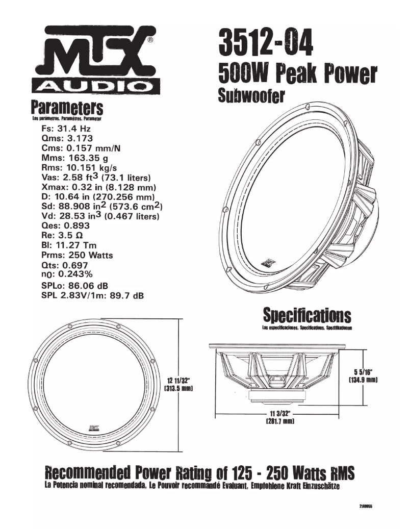 Page n°1 - Manuel utilisateur MTX Audio 3512-04