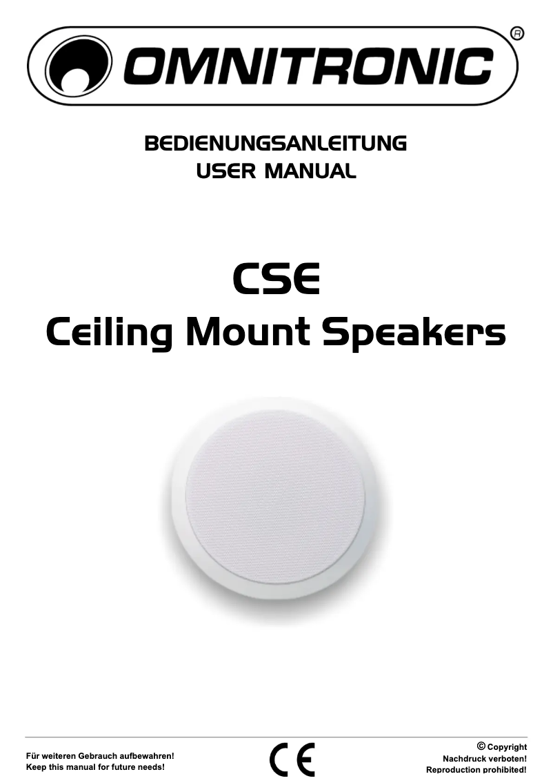 Page n°1 - Manuel utilisateur Omnitronic CSE-8