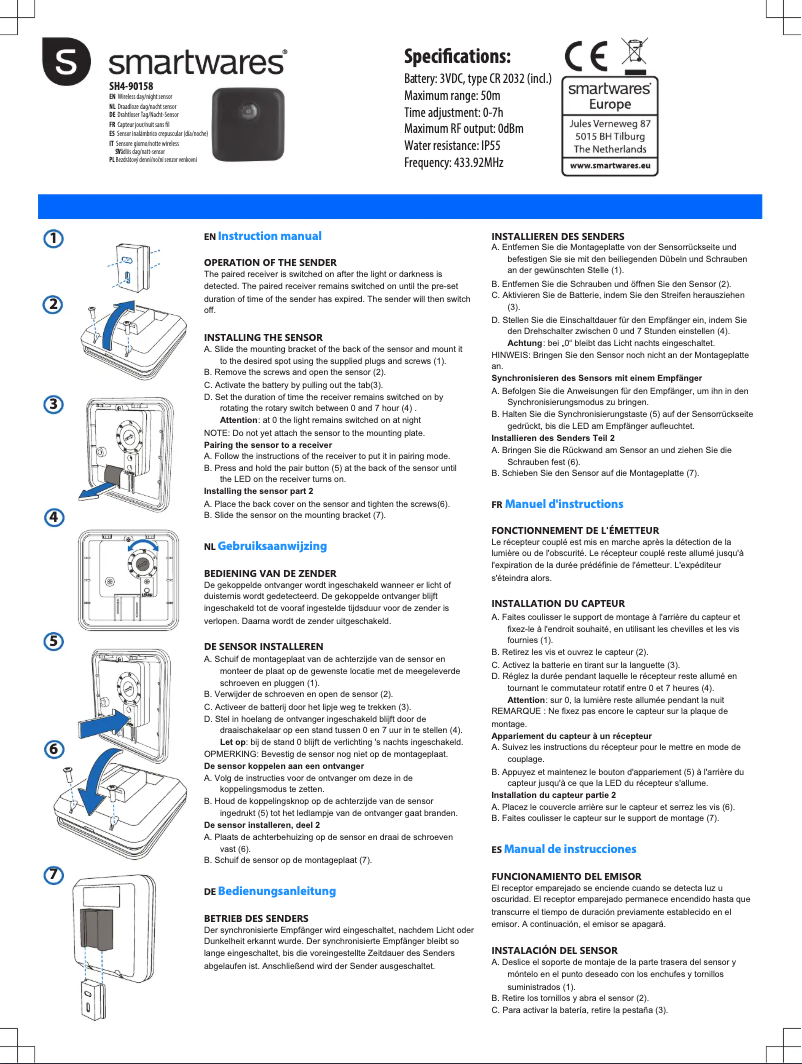 Image de la première page du manuel de l'appareil SH4-90158