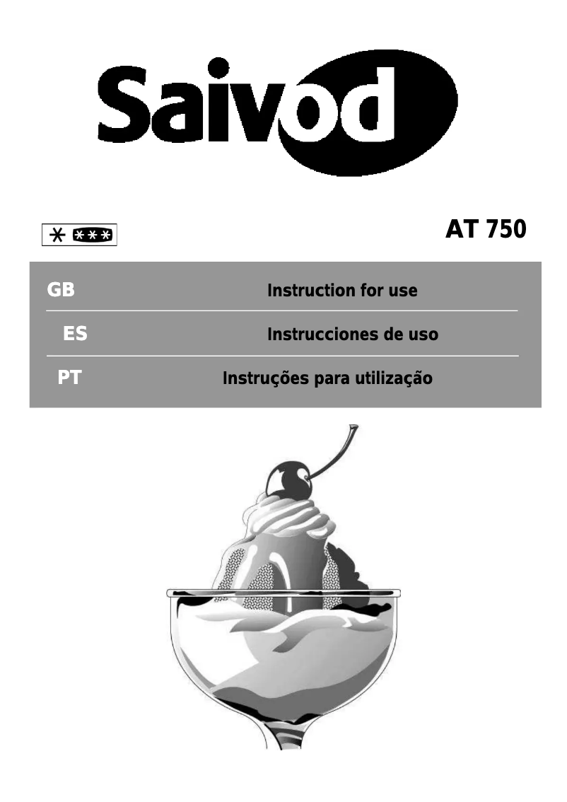 Page 1 de la notice Manuel utilisateur Saivod AT 750