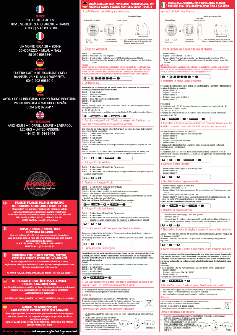 Page 1 de la notice Manuel utilisateur Phoenix Fire File FS2412E