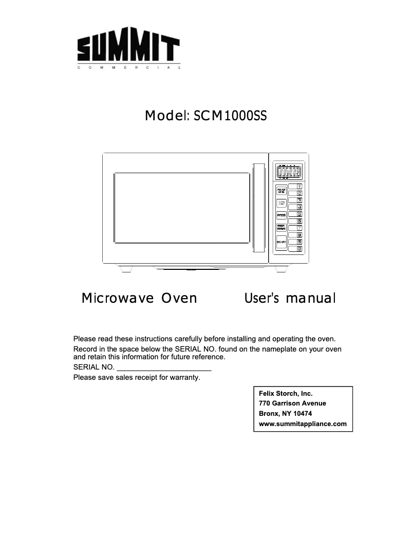 Image de la première page du manuel de l'appareil SCM1000SS