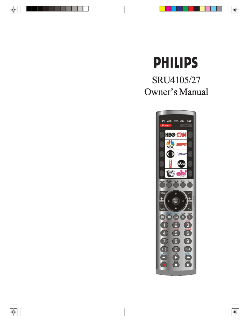 Image de la première page du manuel de l'appareil SRU4105