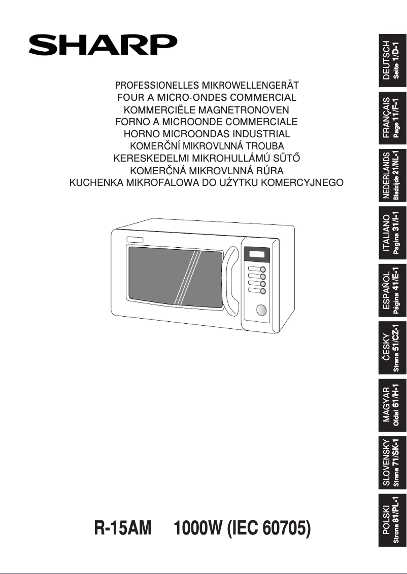 Page 1 de la notice Manuel utilisateur Sharp R-15AM