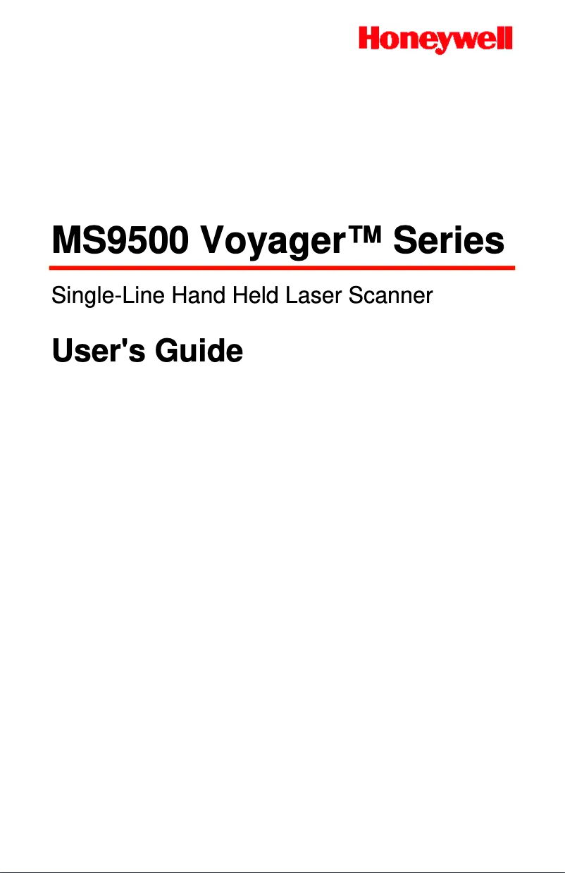 Page n°1 - Manuel utilisateur Honeywell MS9520-47-3