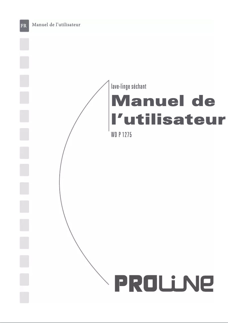 Page 1 de la notice Manuel utilisateur Proline WDP 1275