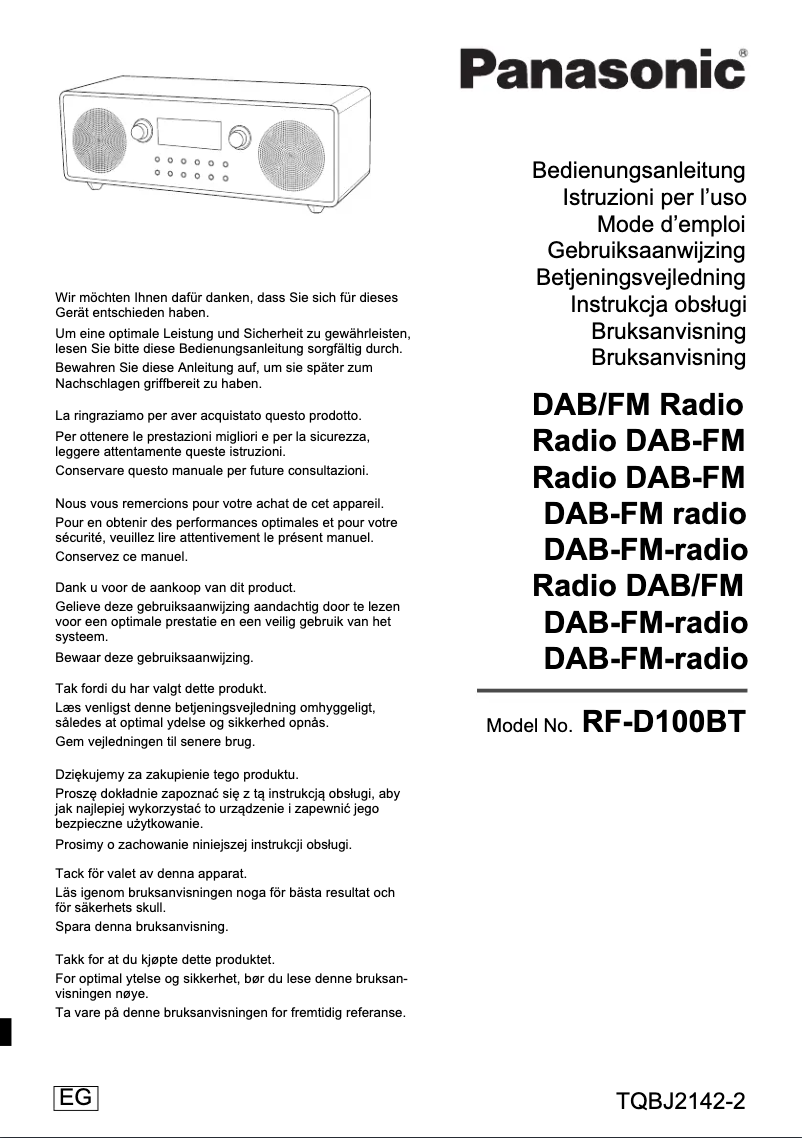 Image de la première page du manuel de l'appareil RF-D10