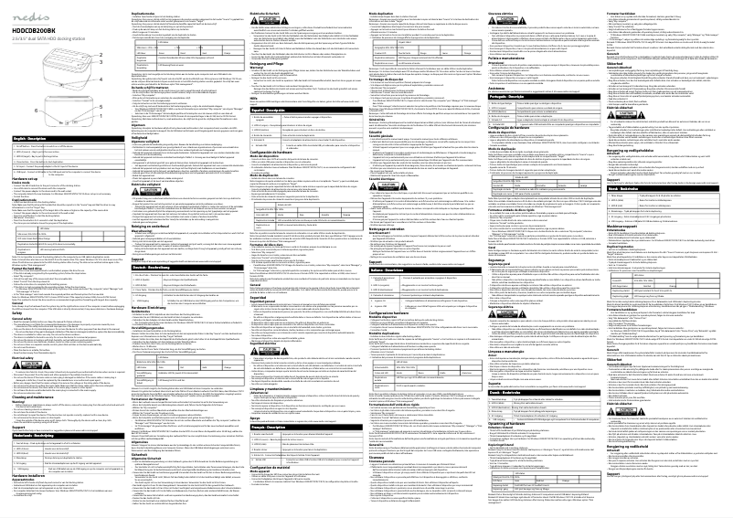 Page n°1 - Manuel utilisateur Nedis HDDCDB200BK