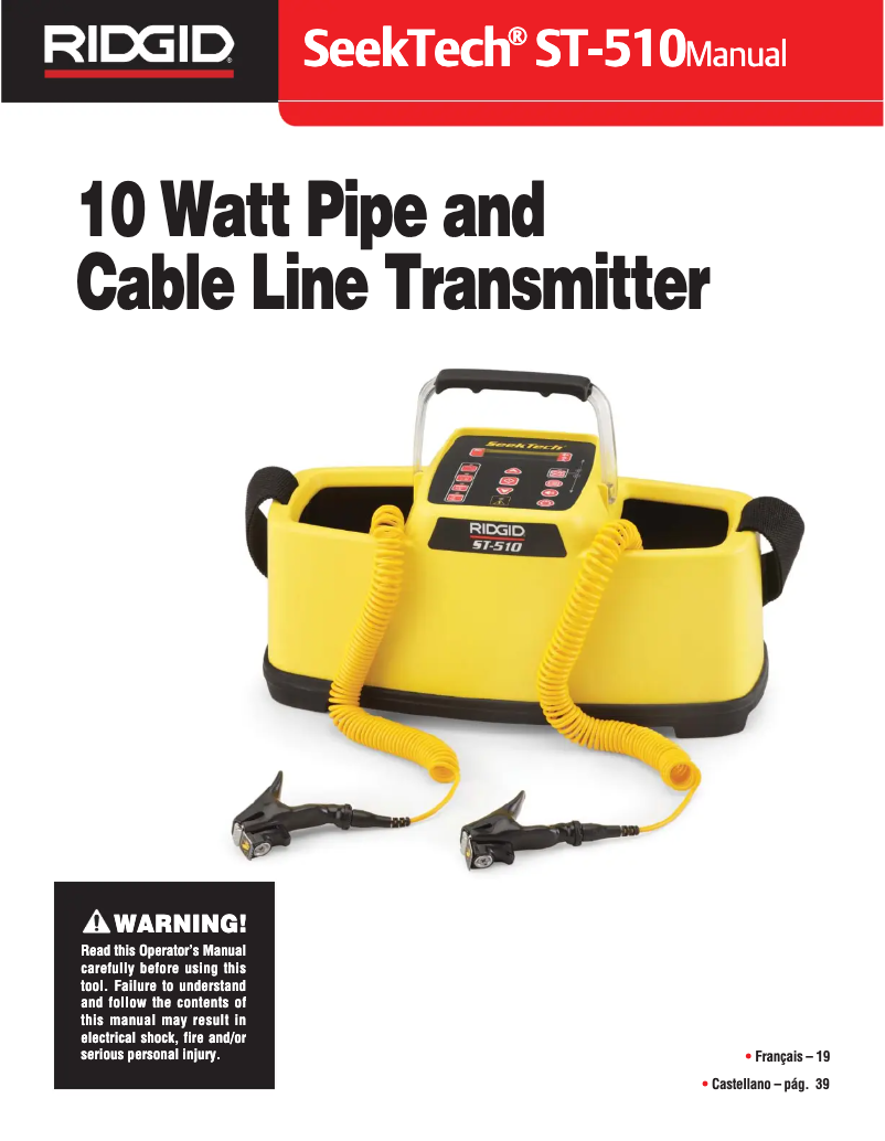 Image de la première page du manuel de l'appareil SeekTech ST-510