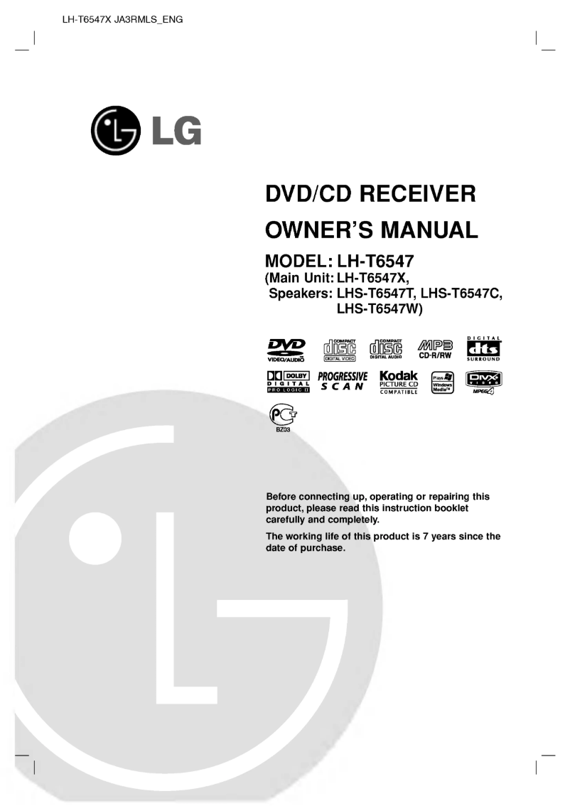 Page n°1 - Manuel utilisateur LG LH-T6547X
