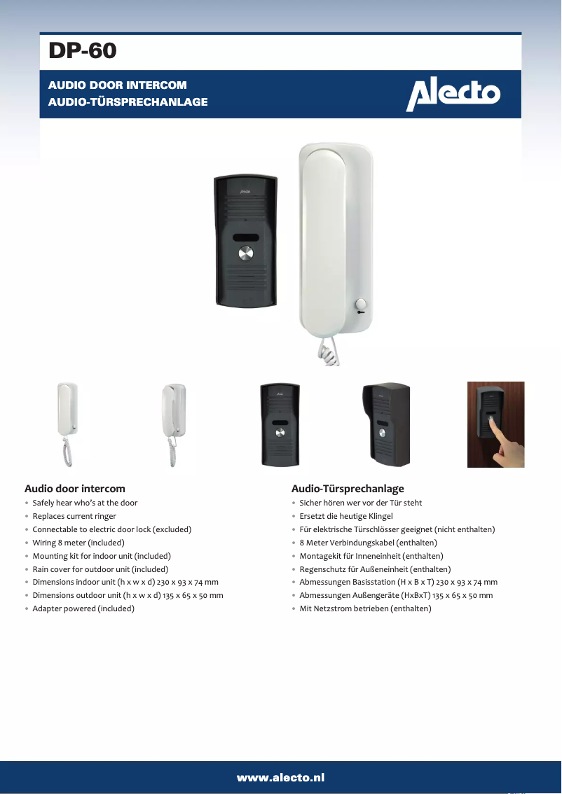 Imagen de la primera página del manual del dispositivo DP-60