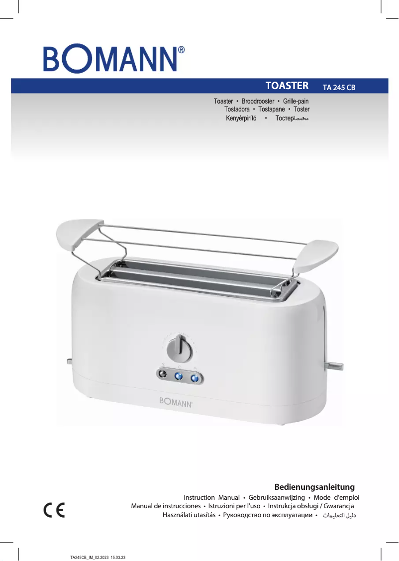 Page n°1 - Manuel utilisateur Bomann TA 245 CB