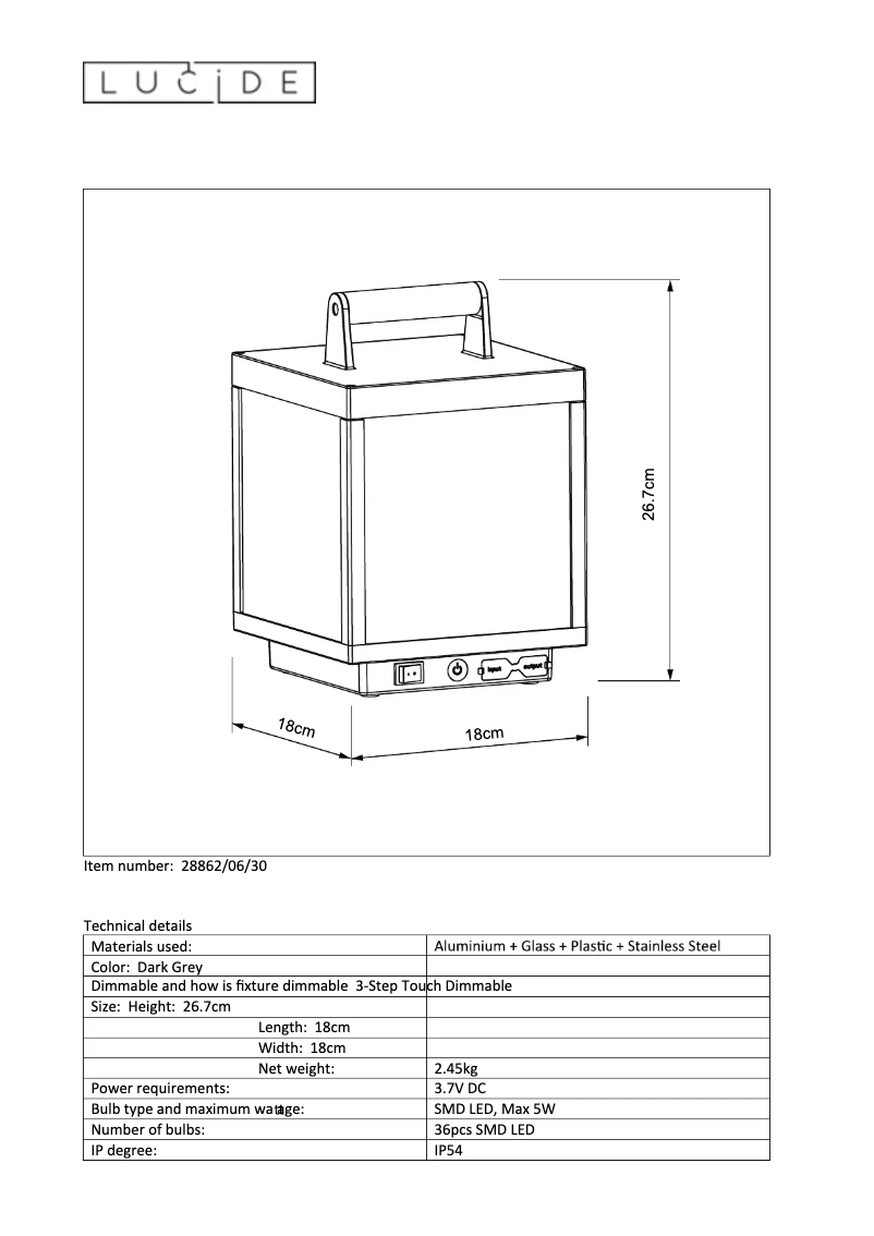 Page n°1 - Manuel utilisateur Lucide Clairette