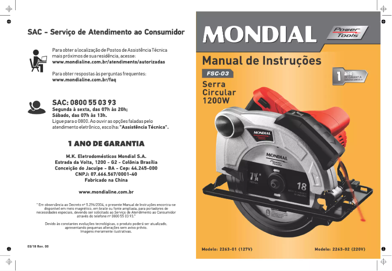 Página 1 del manual Manual de usuario Mondial FSC-03