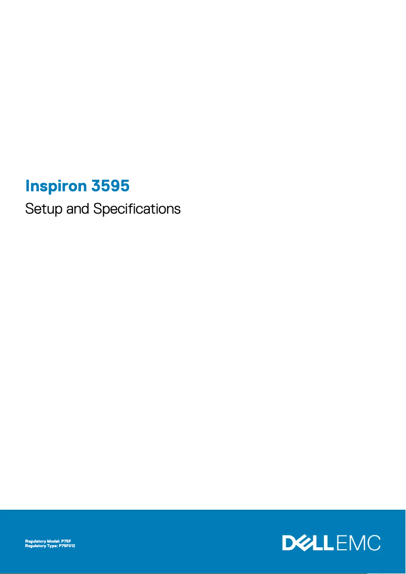 Page 1 de la notice Guide d'installation Dell Inspiron 3595