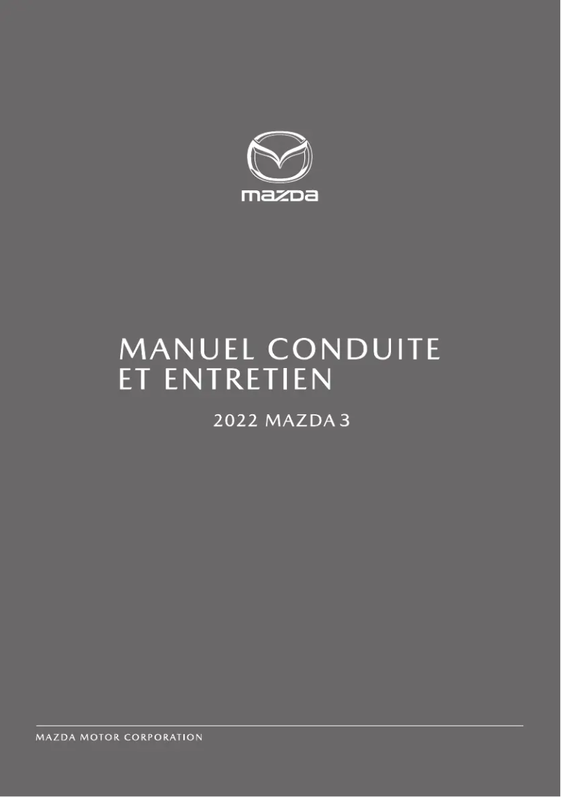 Page 1 de la notice Manuel utilisateur Mazda 3 Sport (2022)