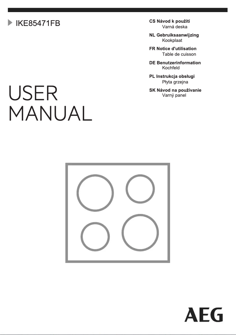 Page n°1 - Manuel utilisateur AEG IKE85471FB