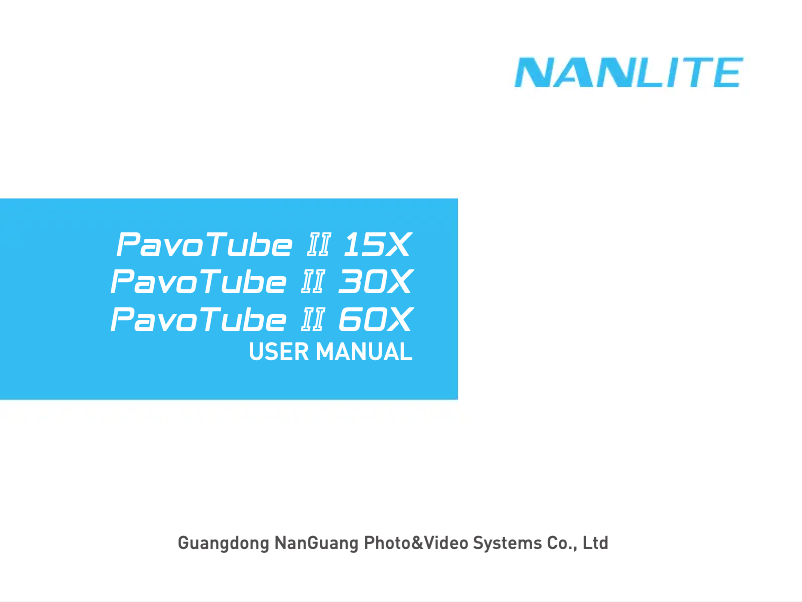 Page 1 de la notice Manuel utilisateur Nanlite PavoTube II 60X