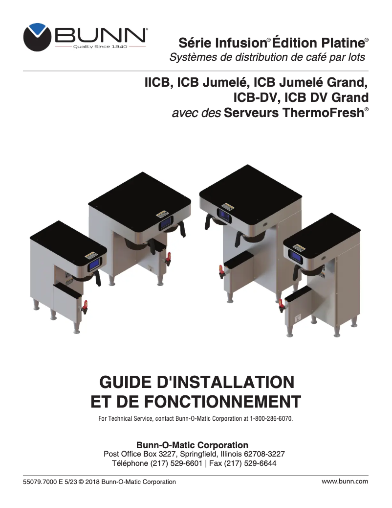 Page n°1 - Guide d'installation Bunn ICB Infusion Series Twin Soft Heat