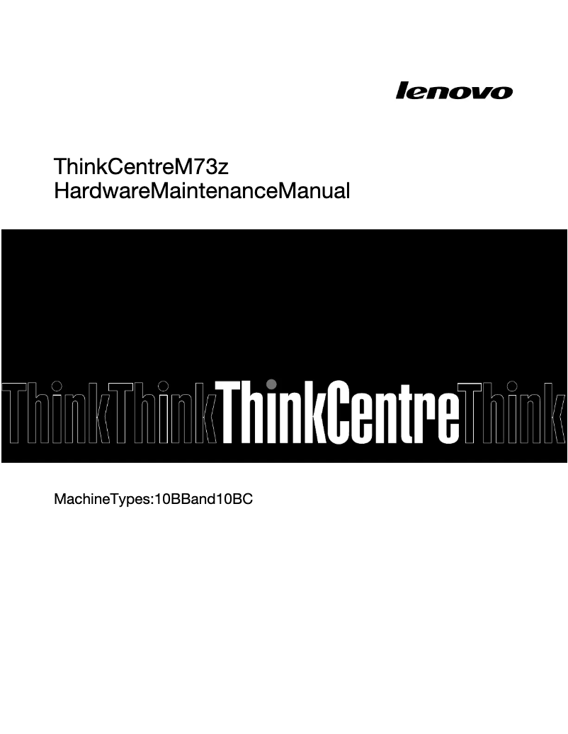 Image de la première page du manuel de l'appareil ThinkCentre M73z