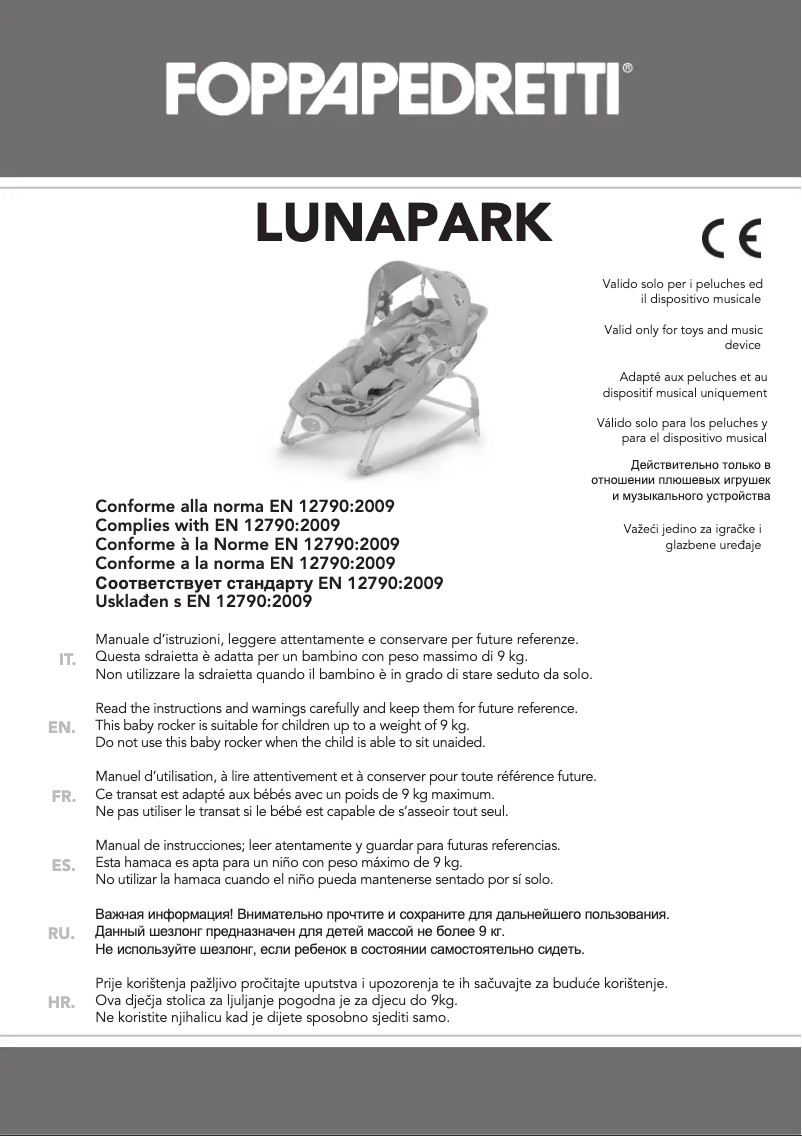 Page n°1 - Manuel utilisateur Foppapedretti Lunapark