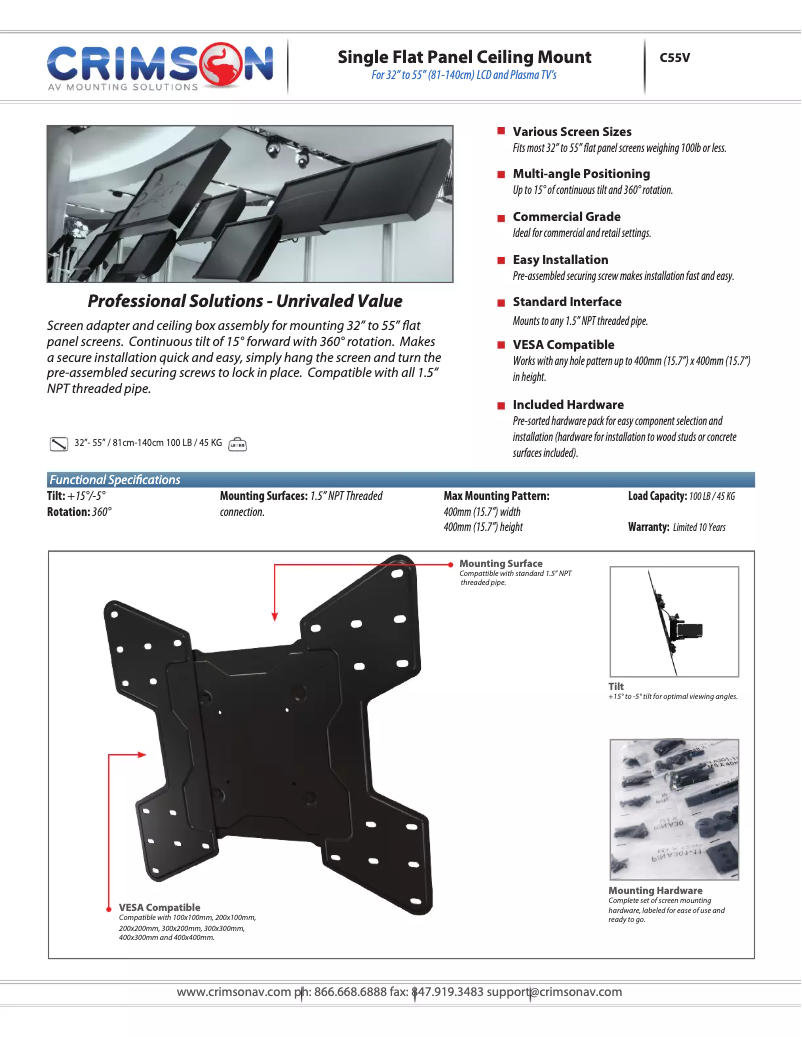 Image de la première page du manuel de l'appareil C55V